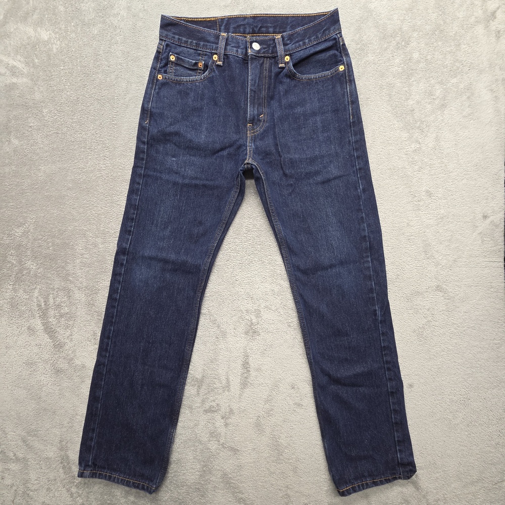 Levi's 505 Jeans Mens 30x30 Blue Straight Dark Wash Denim Regular Fit Zip Fly
